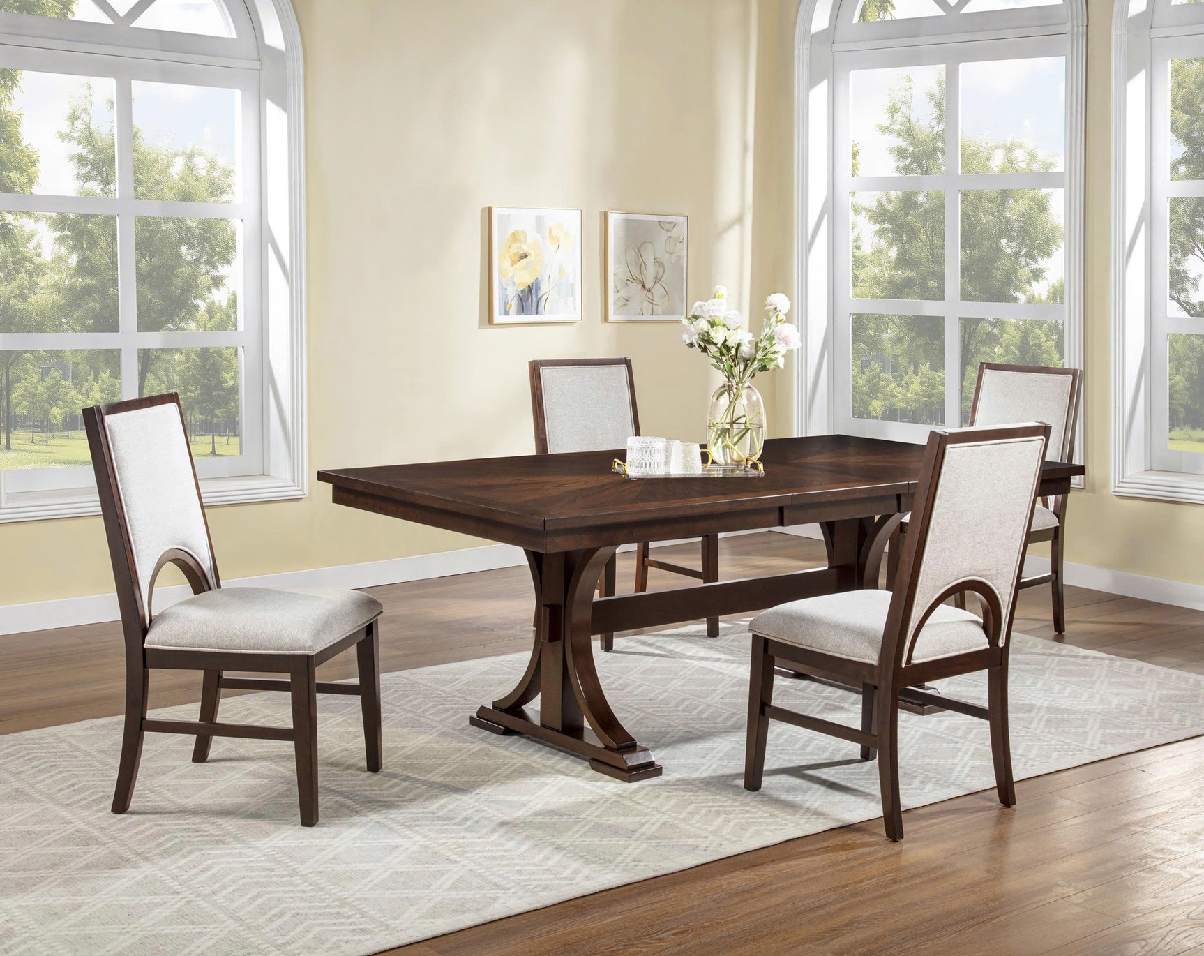 Hamil Beige/Brown Side Chair (Set of 2) - Ornate Home