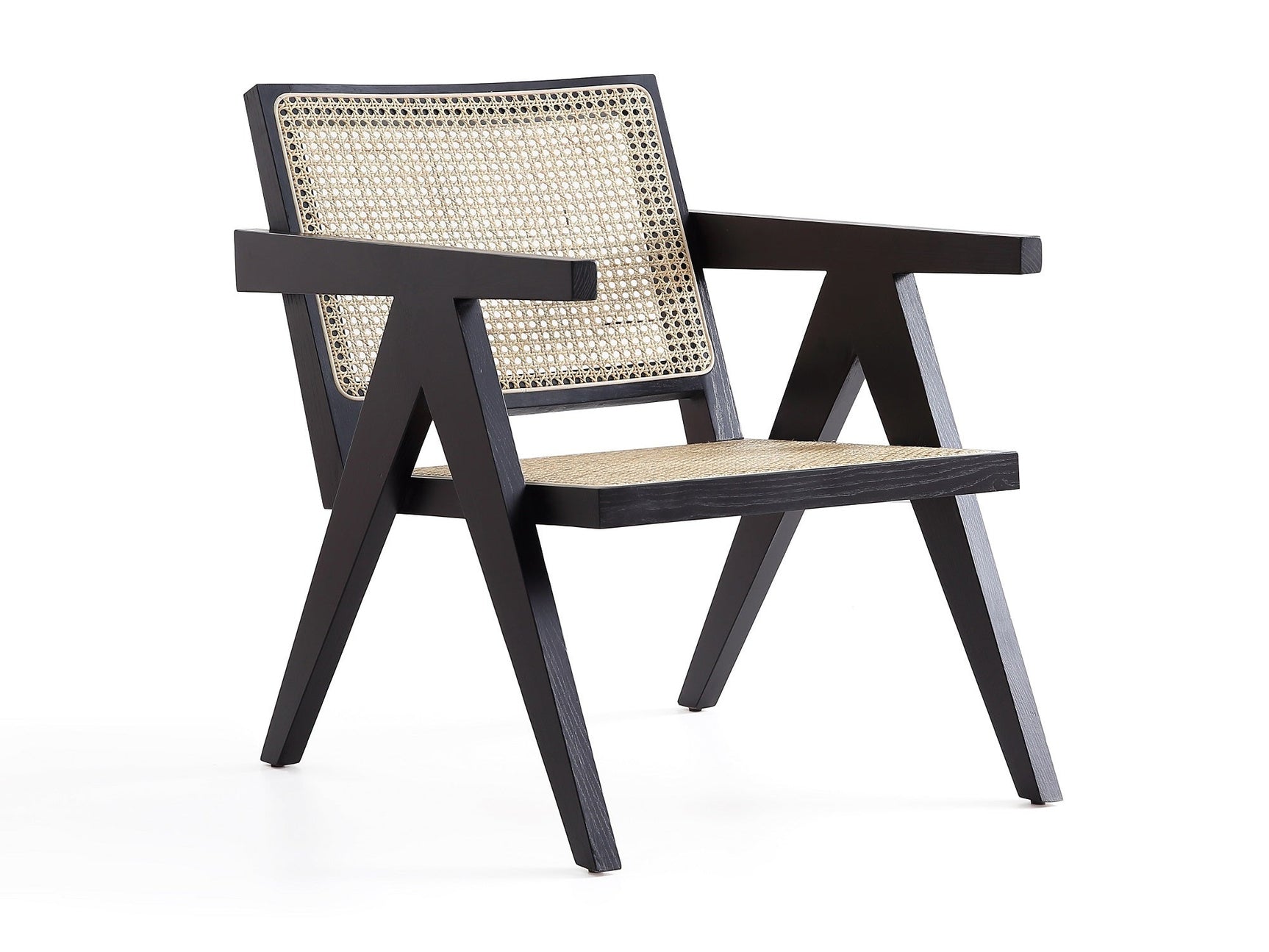 Hamlet Accent Chair in Black and Natural Cane - Ornate Home