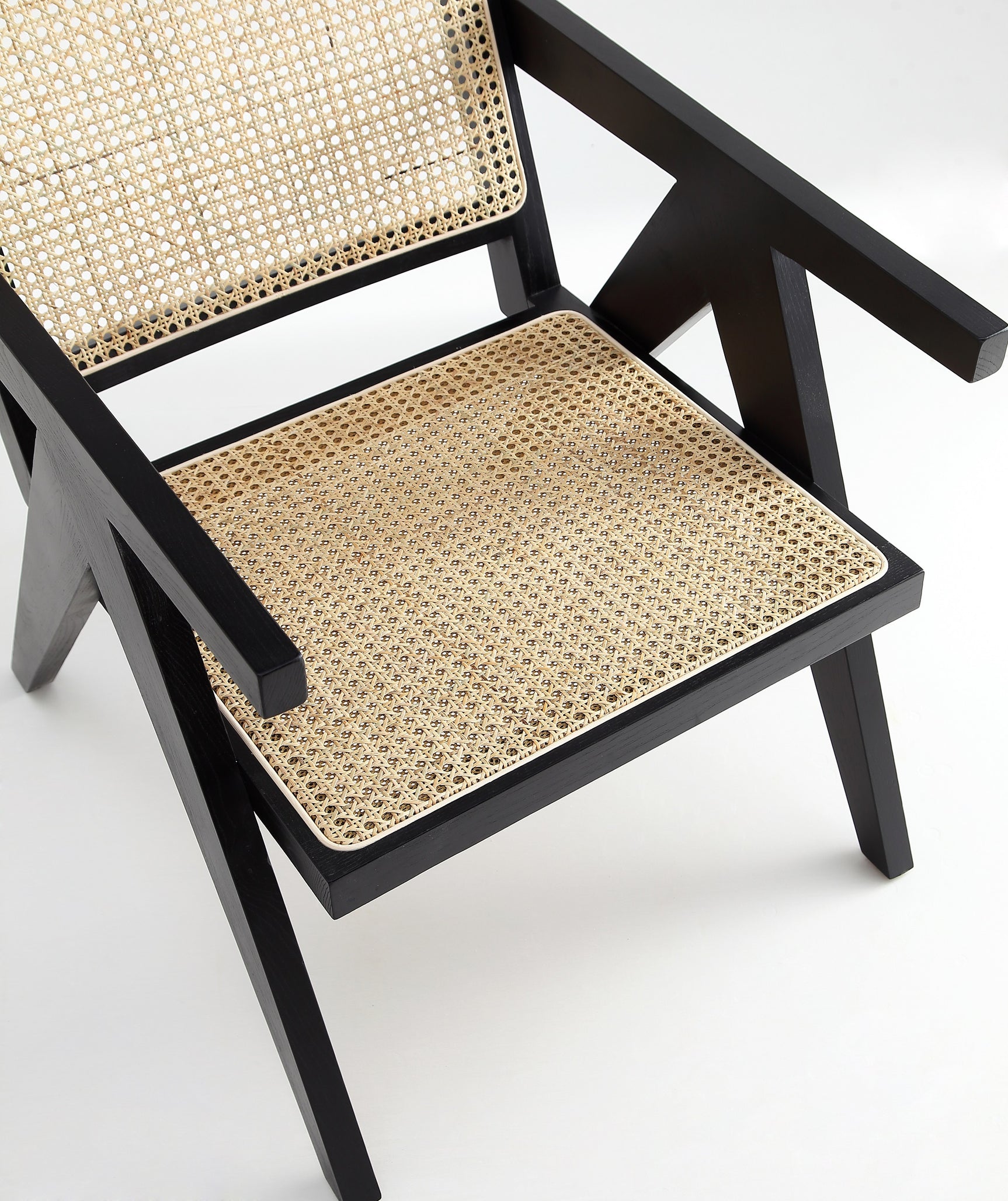 Hamlet Accent Chair in Black and Natural Cane (set of 2) - Ornate Home