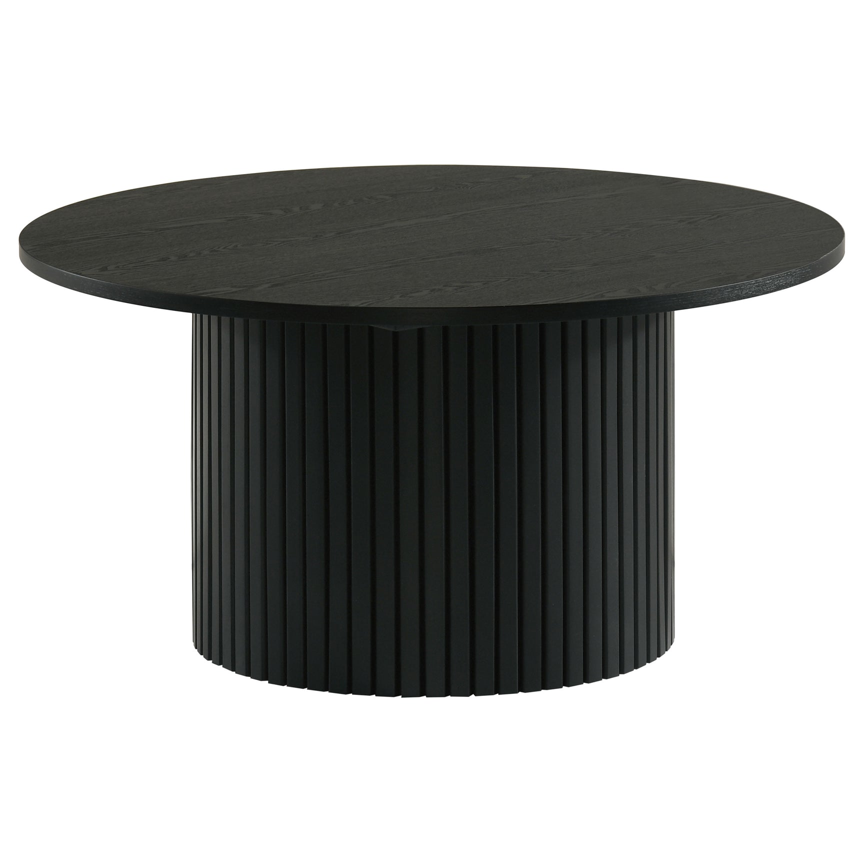 Hamlyn Black 2-piece Round Fluted Coffee and End Table Set - Ornate Home