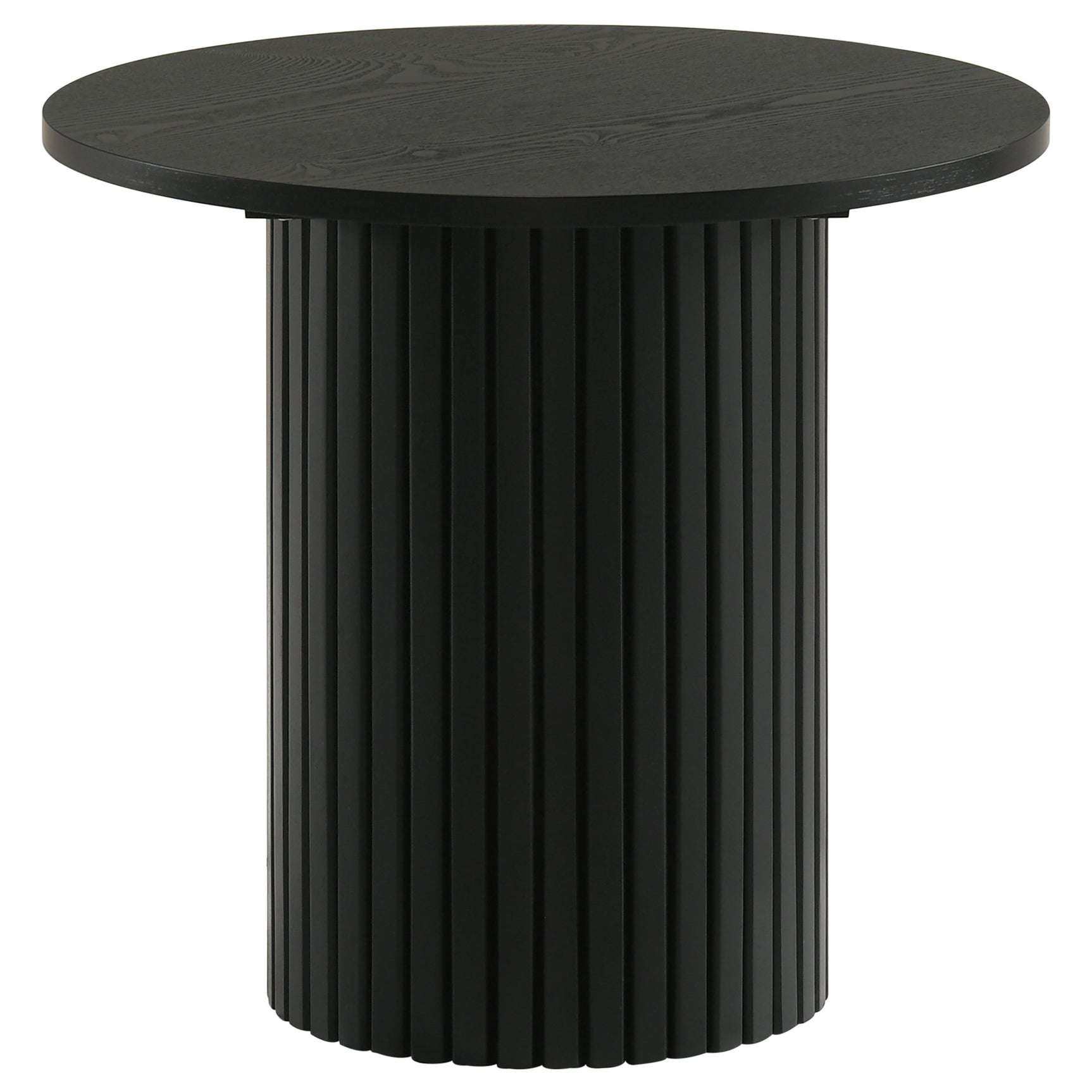 Hamlyn Black Round Fluted Occasional Side End Table - Ornate Home
