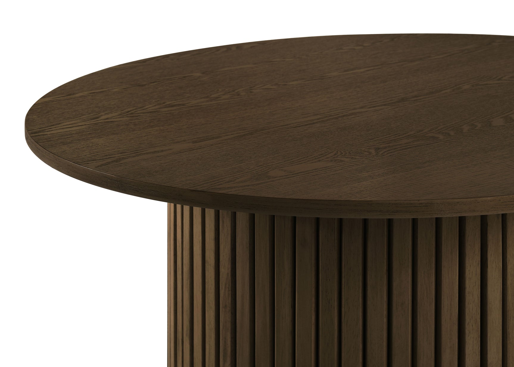 Hamlyn Walnut 2-piece Round Fluted Coffee and End Table Set - Ornate Home