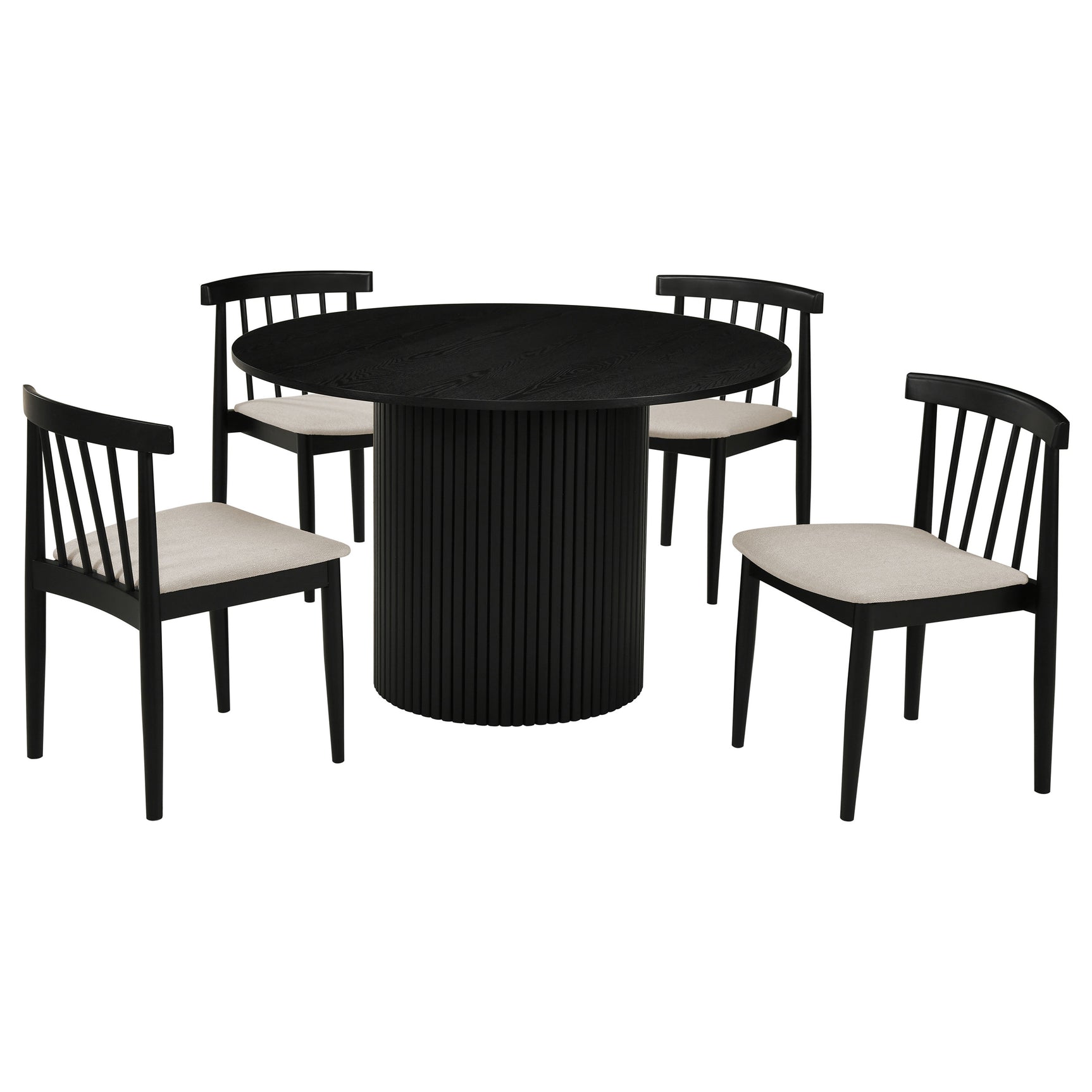Hamlyn Wheat/Black 5-piece Round Wood Dining Set - Ornate Home