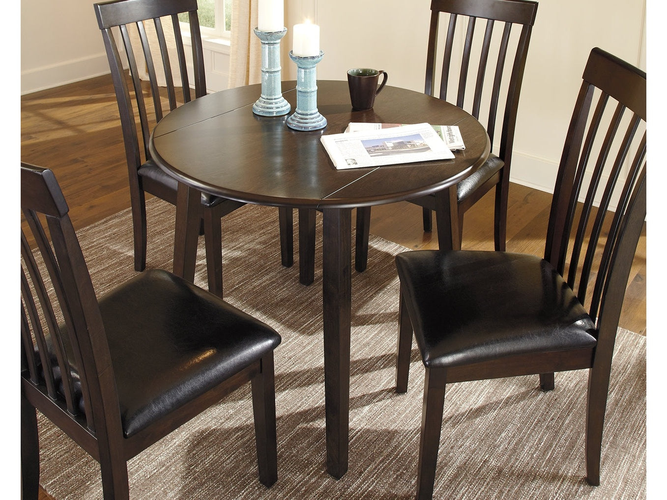 Hammis Dark Brown Drop Leaf Dining Table - Ornate Home