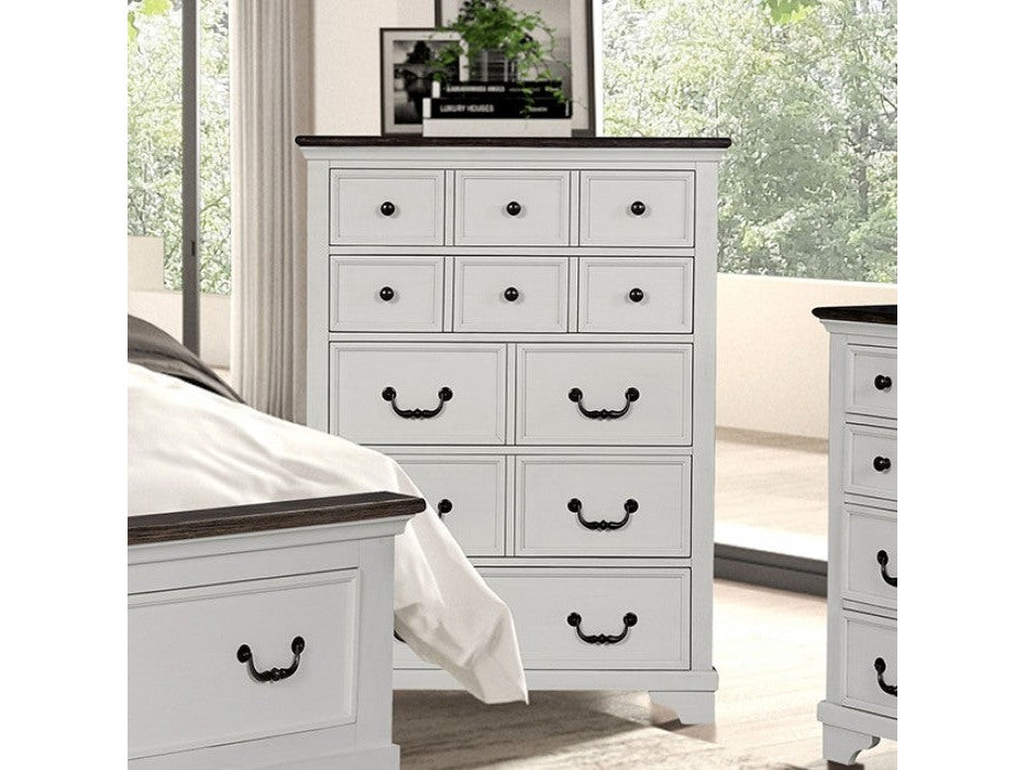 Hampstead White/Dark Brown Chest - Ornate Home