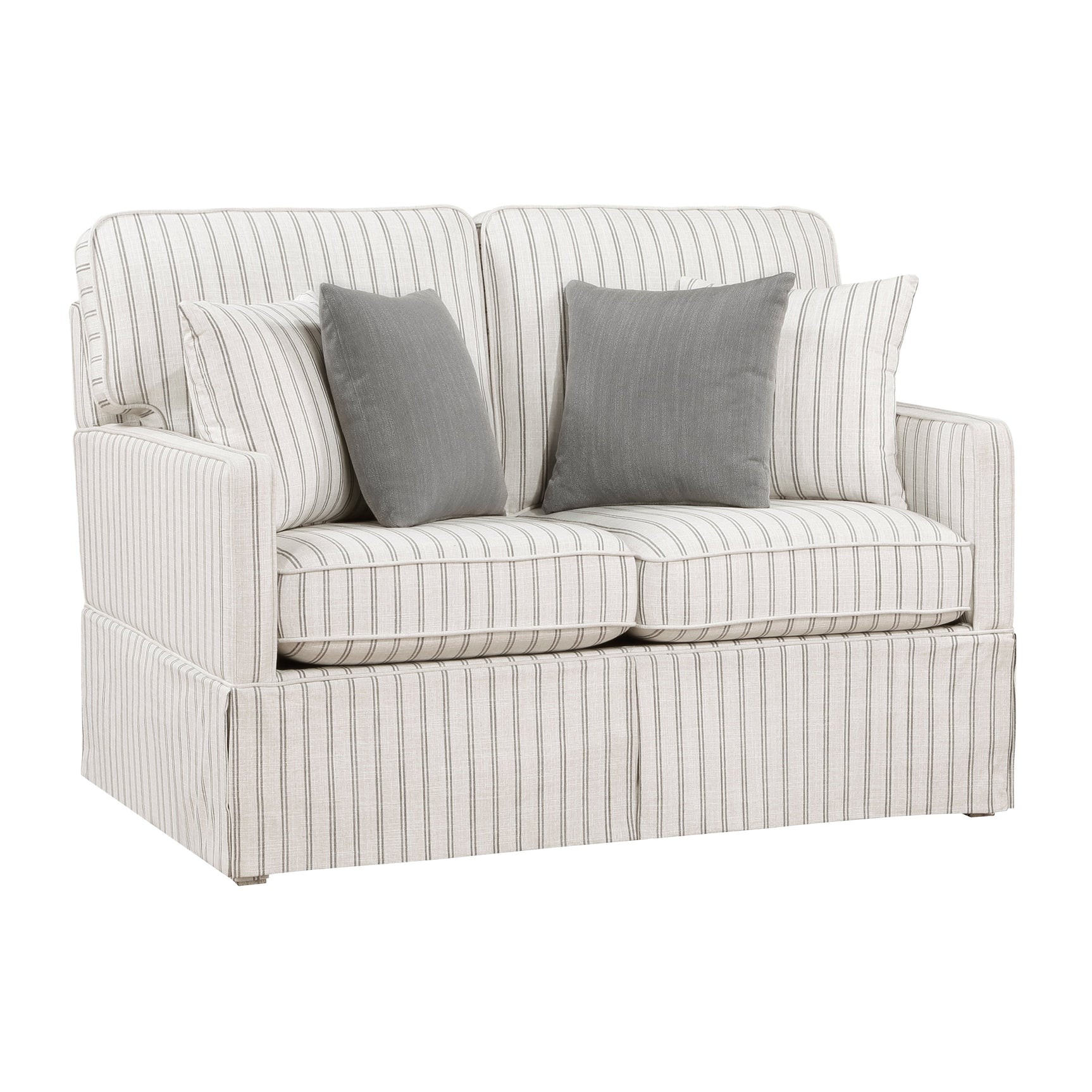 Hampstead White/Gray Loveseat - Ornate Home