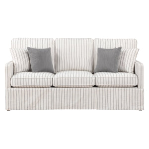 Hampstead White & Gray Stripe Sofa - Ornate Home