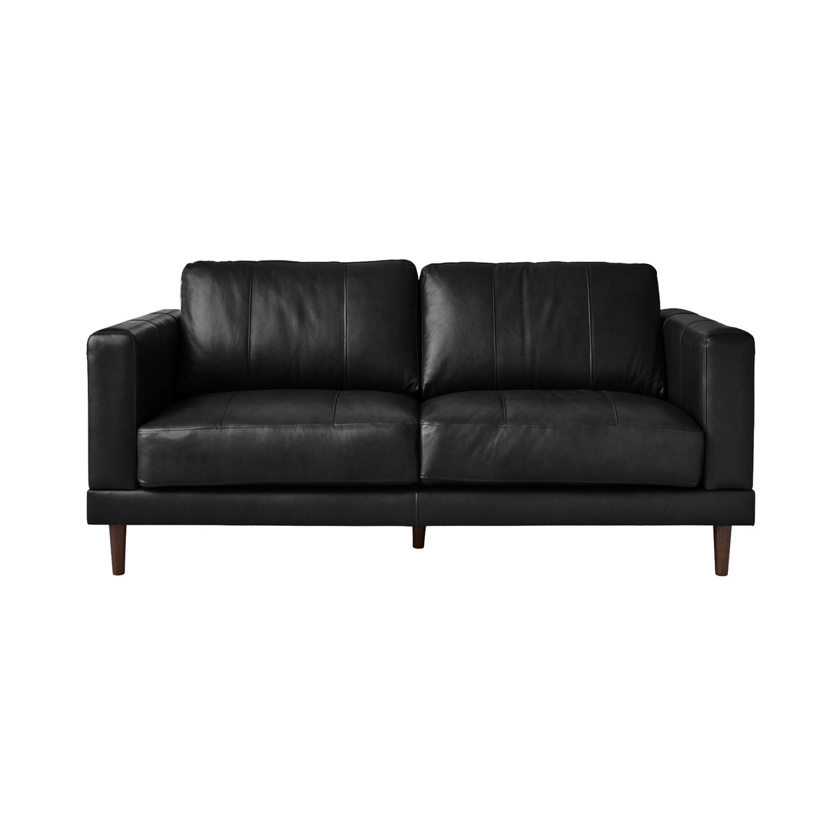 Hampton Fiero Black Loveseat (Top Grain/PVC) - Ornate Home