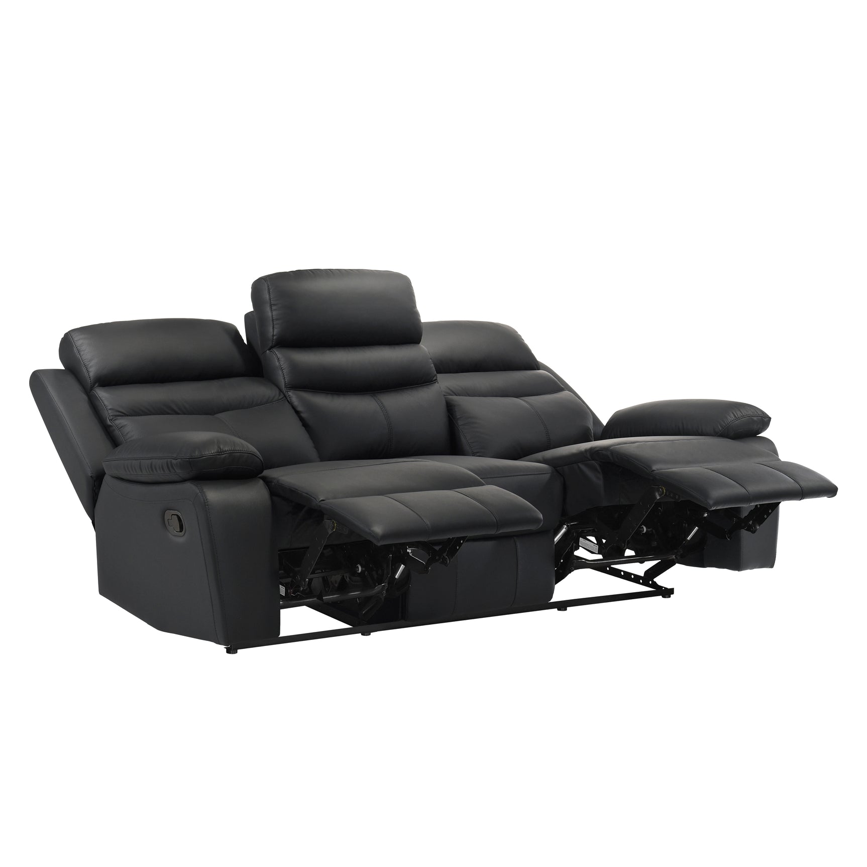 Hancock Black Double Reclining Sofa - Ornate Home