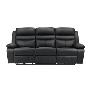 Hancock Black Power Double Reclining Sofa - Ornate Home