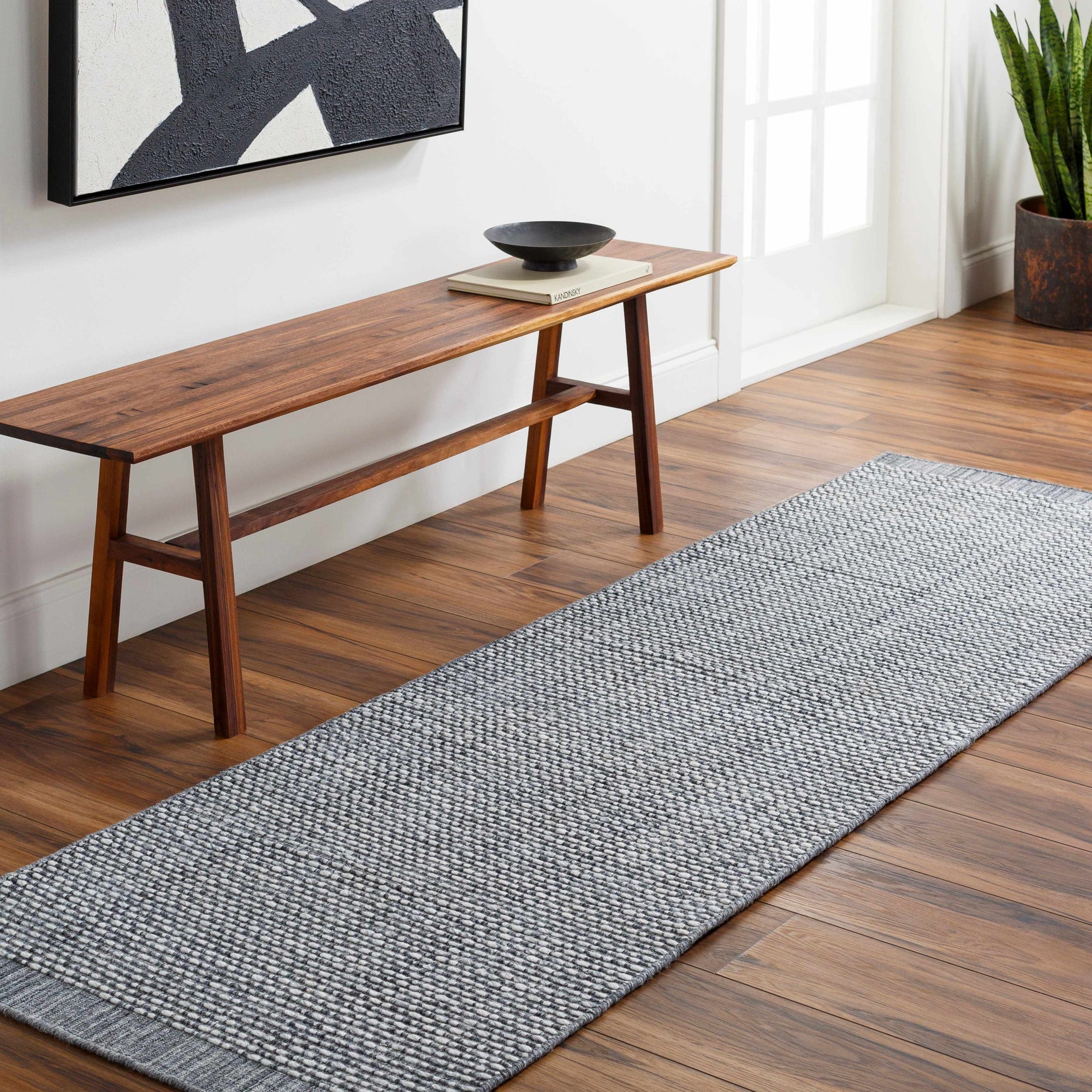 Hand Loomed Light Gray Area Rug - Clearance - Ornate Home