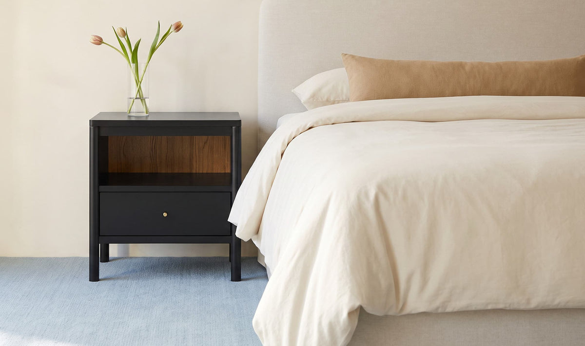 Hannah Black Nightstand - Ornate Home