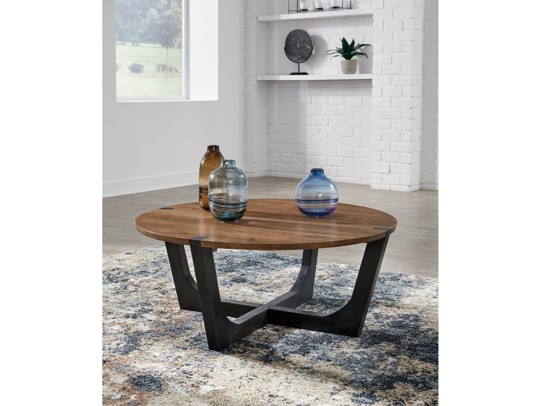 Hanneforth Brown/Black Coffee Table (Online Special Price) - Ornate Home