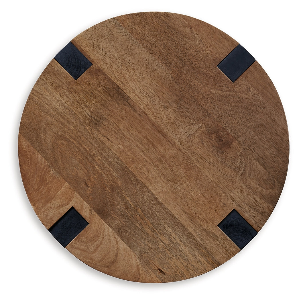 Hanneforth Brown/Black End Table - Ornate Home