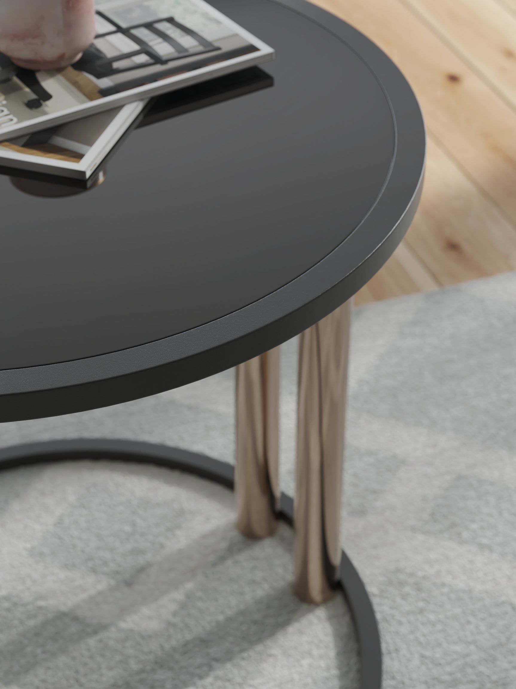 Hannerly Black/Gold Occasional Table Set (Set of 3) - Ornate Home