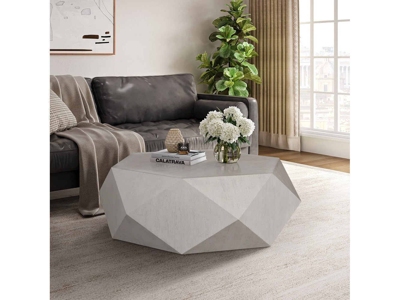 Hanniel Antique White Coffee Table - Ornate Home