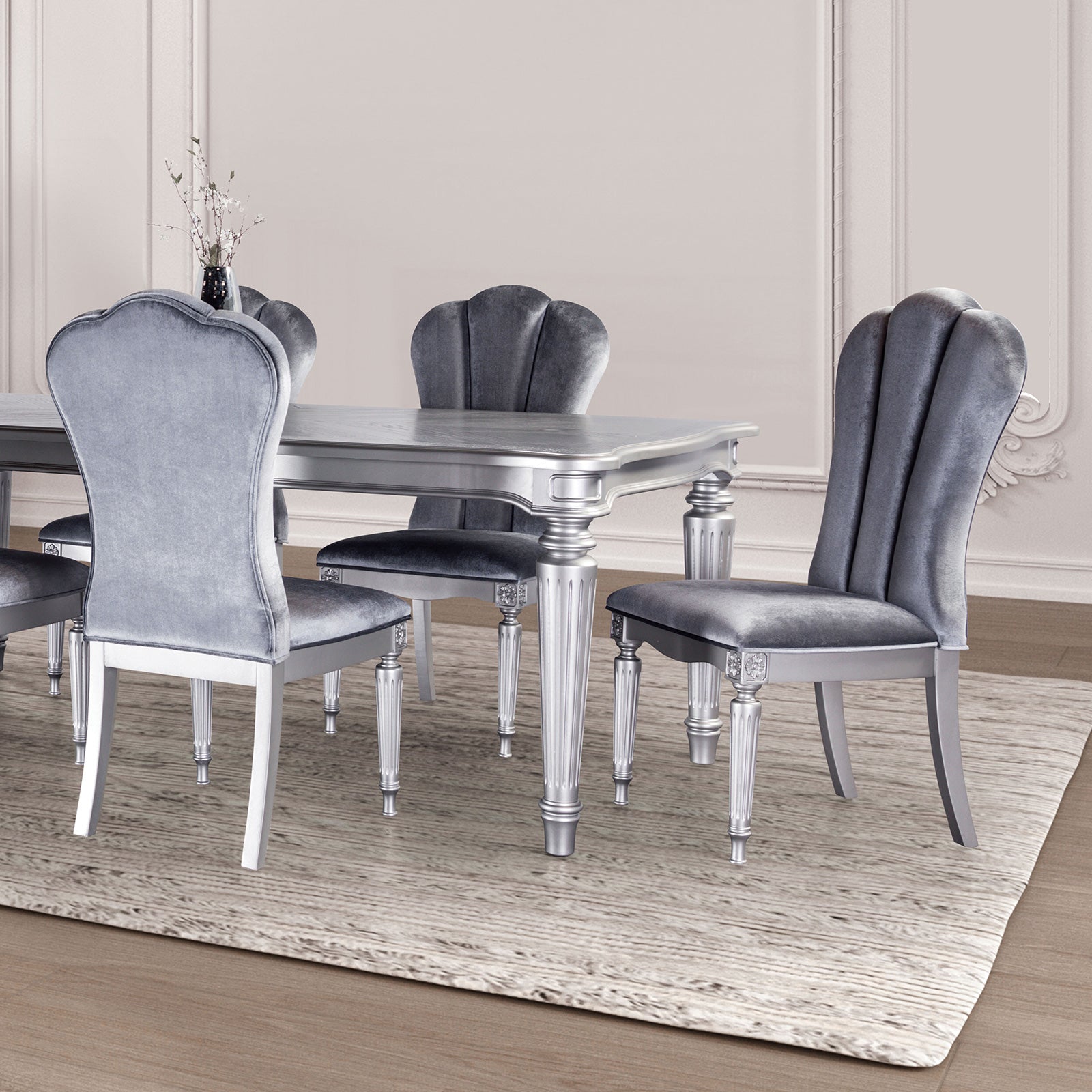 Hannoria Silver Dining Table - Ornate Home