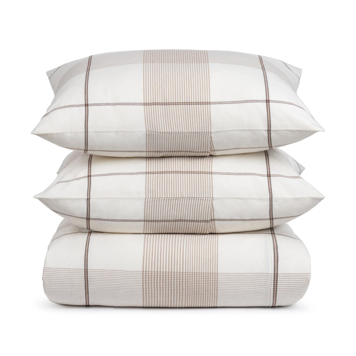 Hanson Ivory/Toffee Brown King Duvet Set