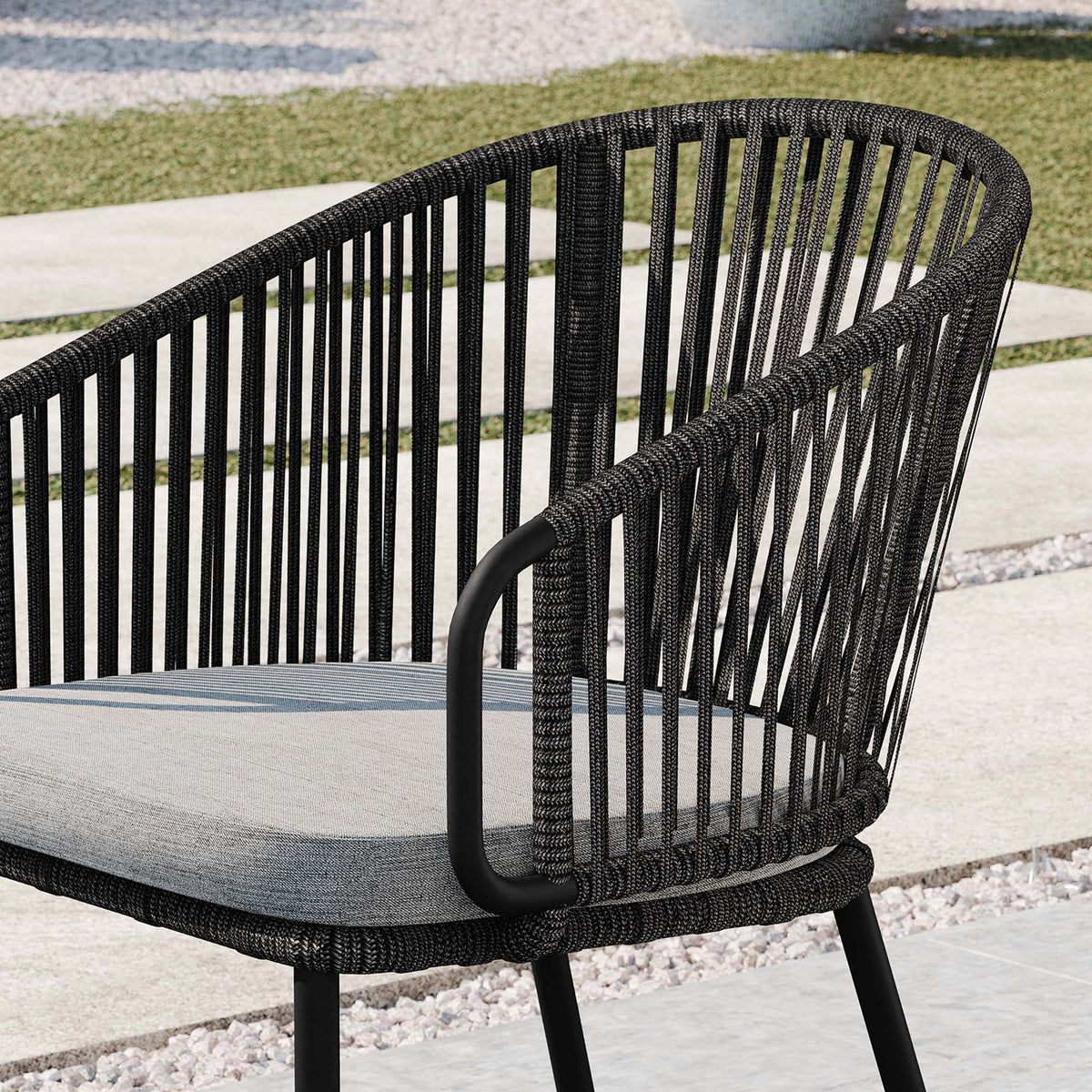 Harbor Charcoal/Gray Outdoor Patio Armchair - Ornate Home