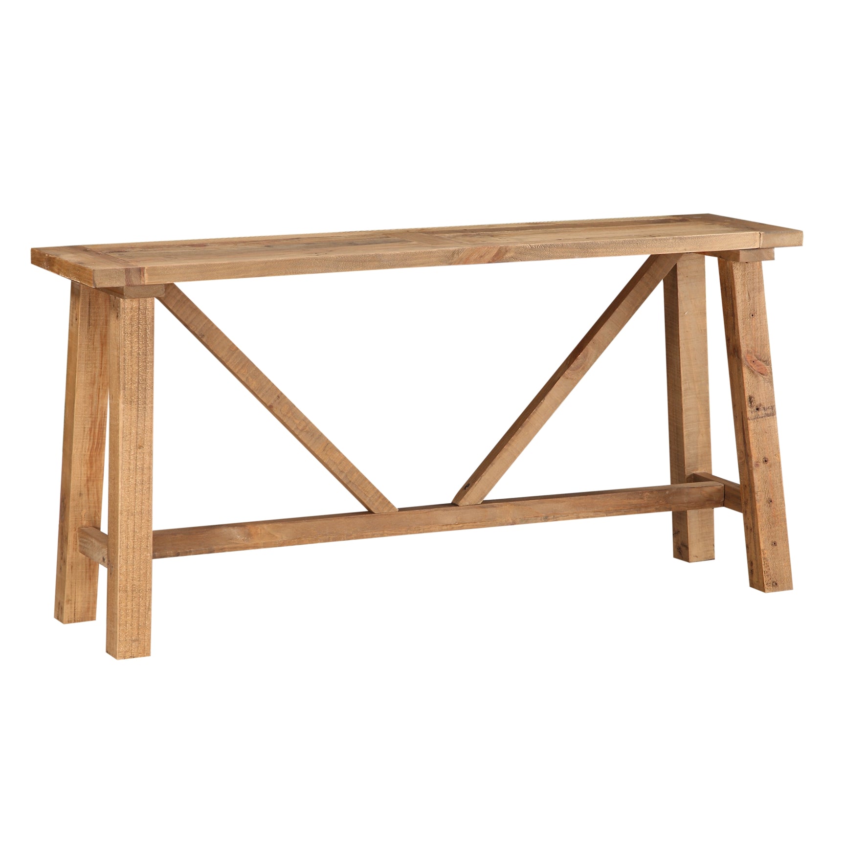 Harby Reclaimed Wood Console Table in Rustic Tawny - Ornate Home