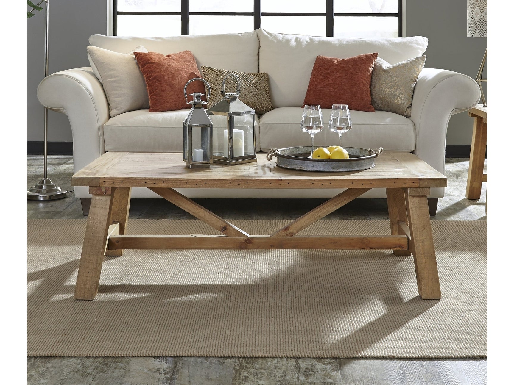 Harby Reclaimed Wood Rectangular Coffee Table in Rustic Tawny - Ornate Home