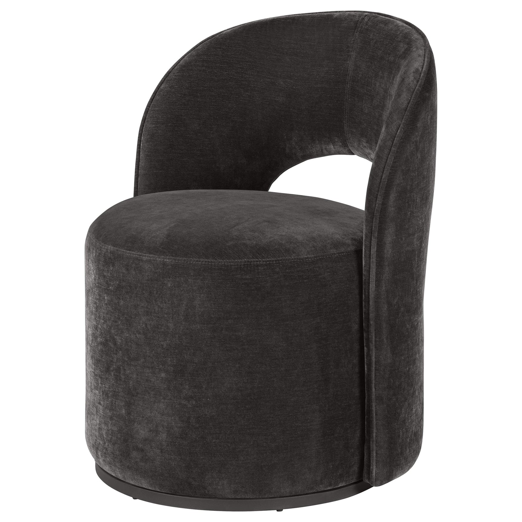 Harjo Charcoal Grey Velvet Upholstered Swivel Accent Chair - Ornate Home