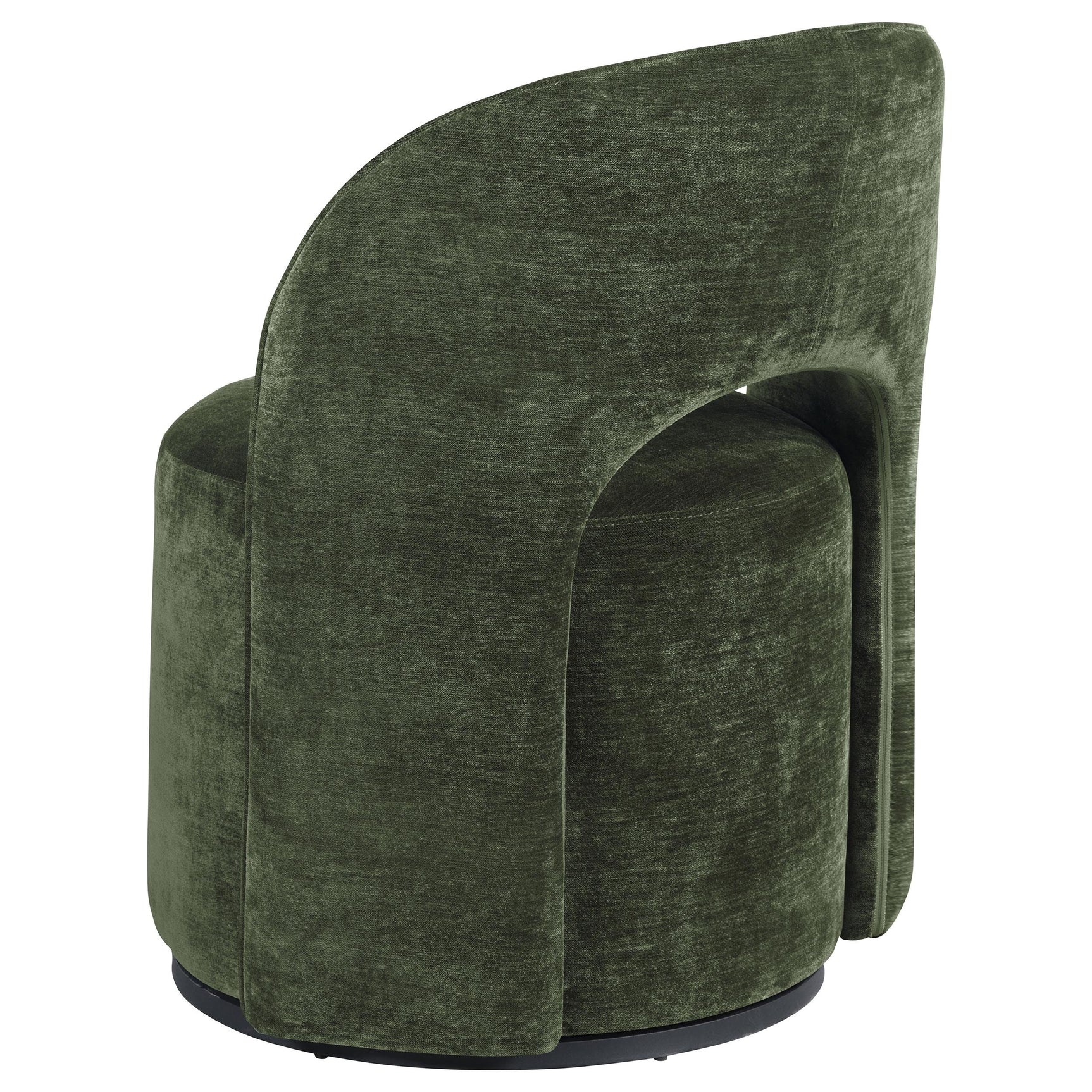 Harjo Olive Green Velvet Upholstered Swivel Accent Chair - Ornate Home