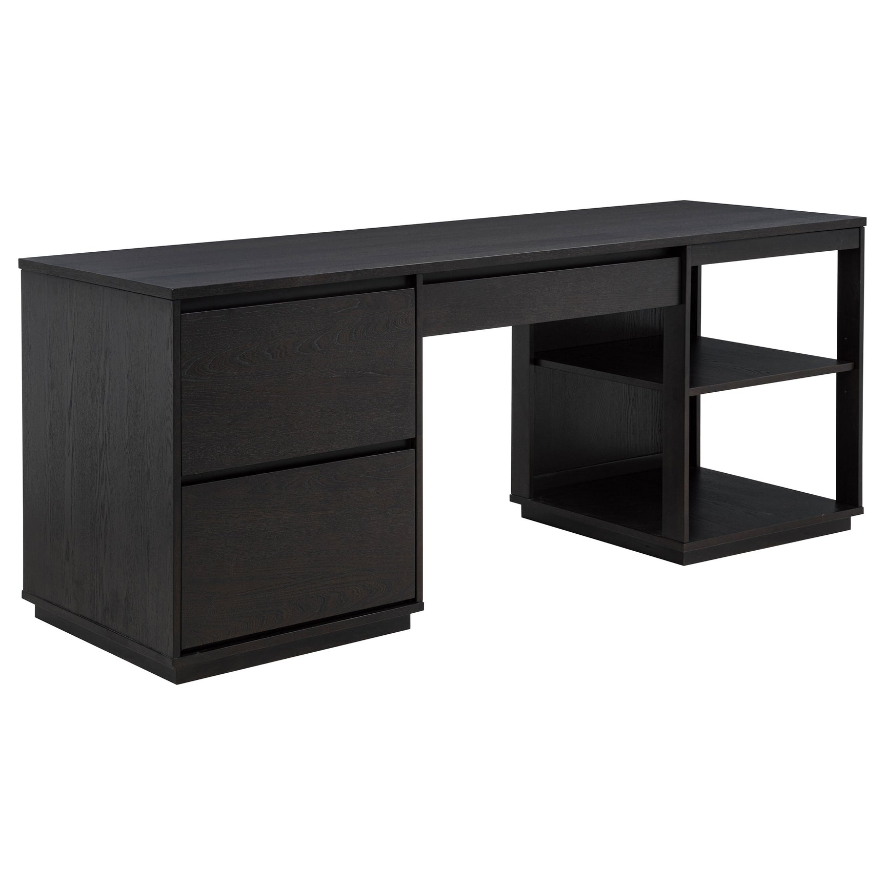 Harkes Coffee Bean 75-inch 3-drawer Computer Desk with Adjustable Shelf - Ornate Home