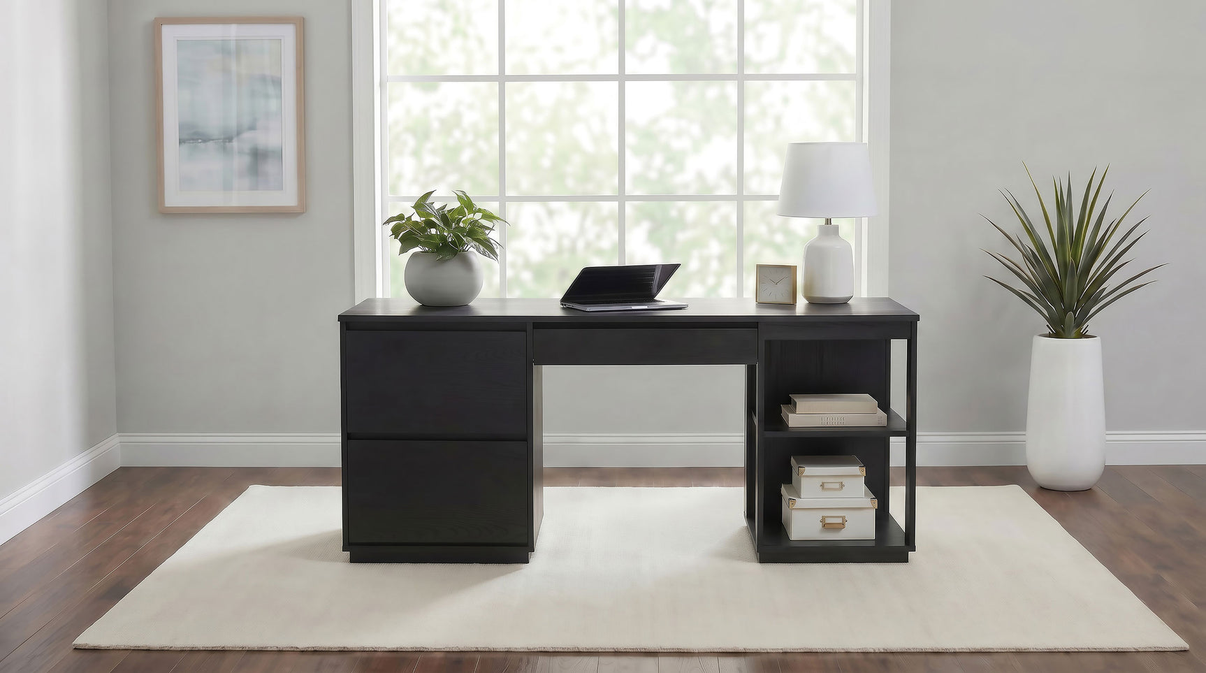 Harkes Coffee Bean 75-inch 3-drawer Computer Desk with Adjustable Shelf - Ornate Home
