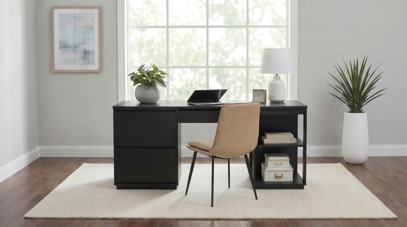 Harkes Coffee Bean 75-inch 3-drawer Computer Desk with Adjustable Shelf - Ornate Home