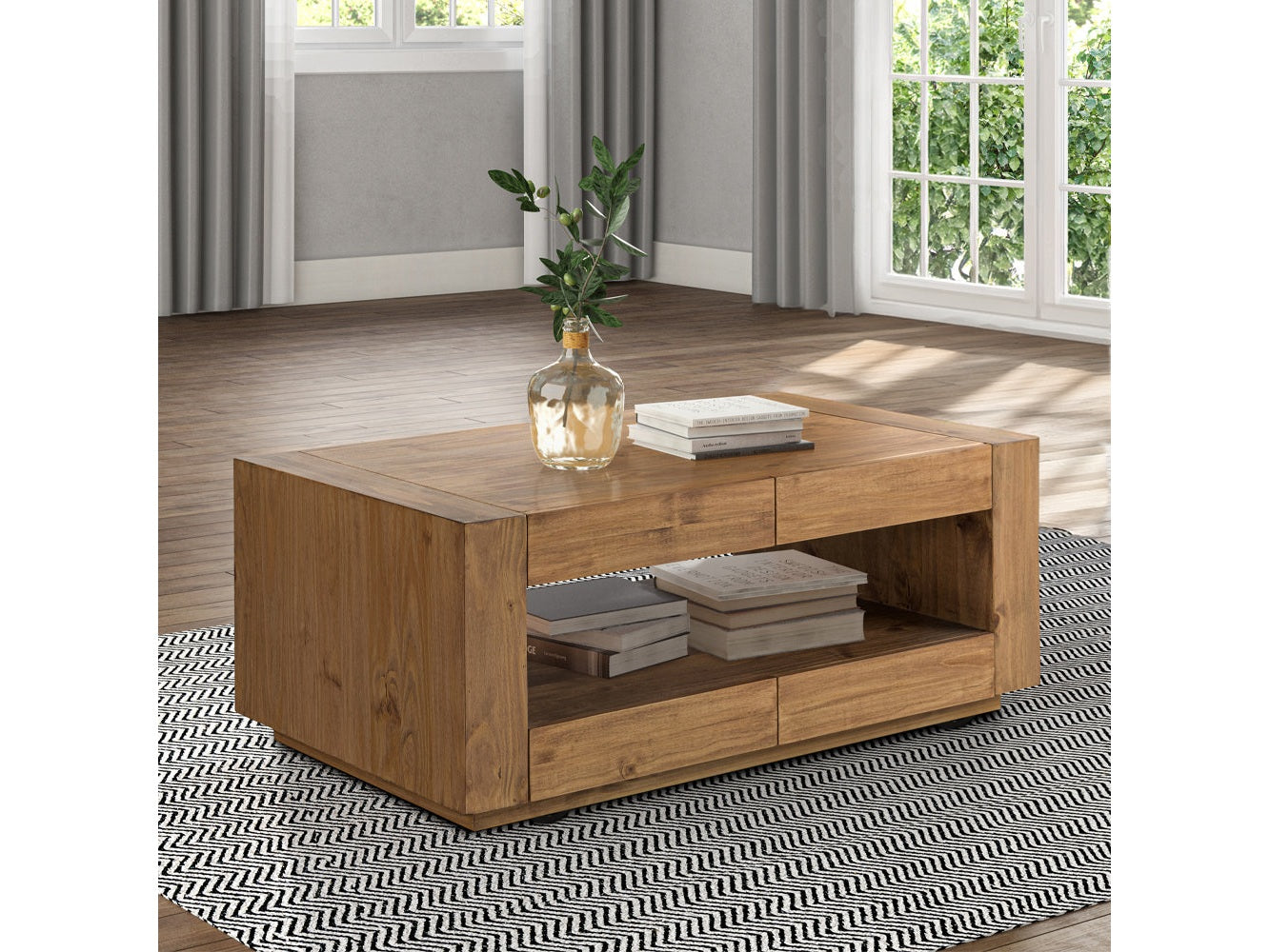 Harlan Brown Coffee Table - Ornate Home