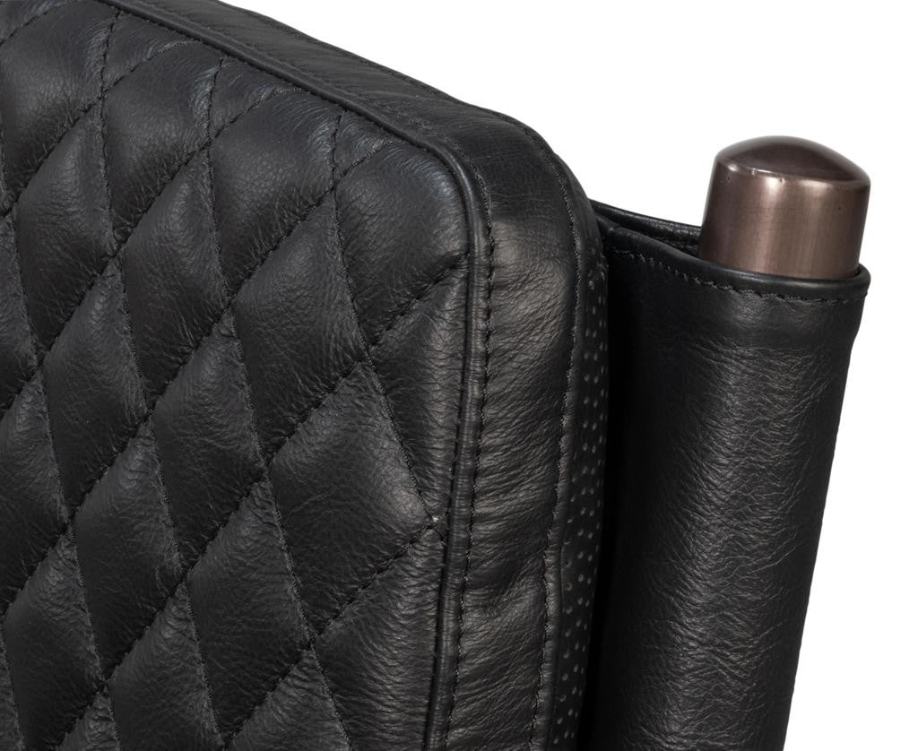 Harley Black Leather Chair - Ornate Home