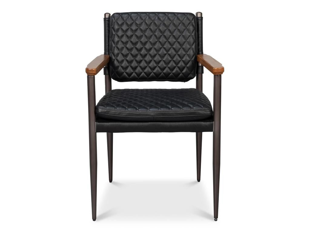 Harley Black Leather Chair - Ornate Home