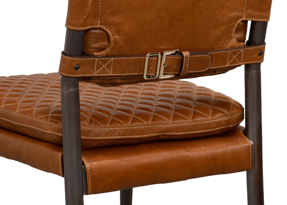 Harley Columbia Brown Leather Side Chair - Ornate Home