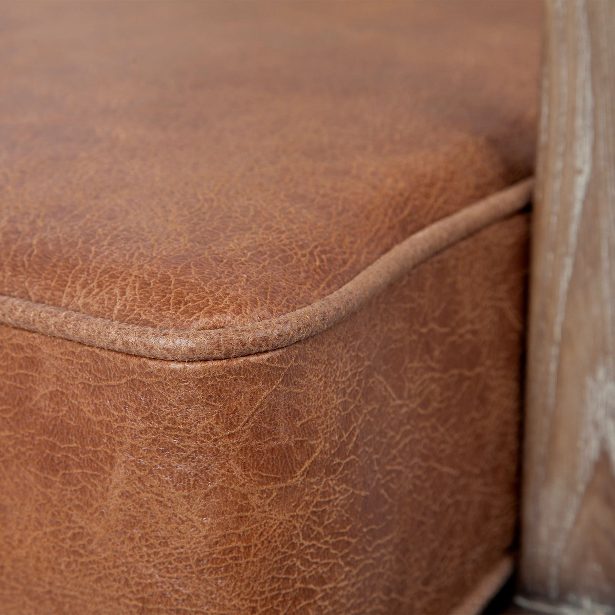 Harman Cream/Brown Fabric and Leather Seat Accent Chair - Ornate Home