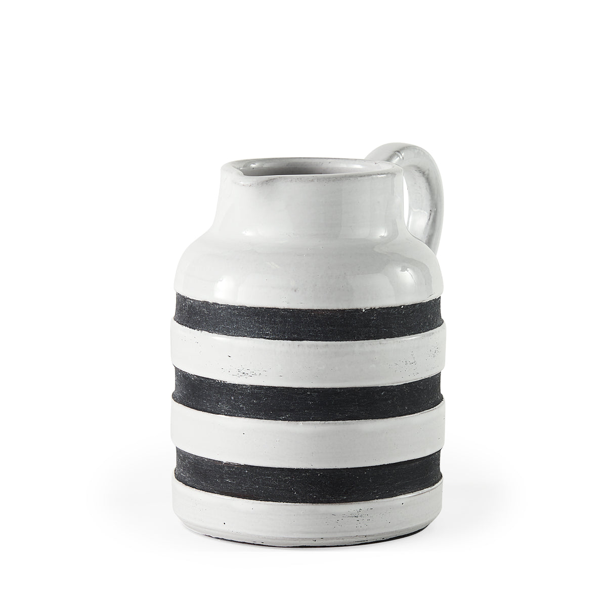 Harmon White/Charcoal Small Ceramic Jug - Ornate Home