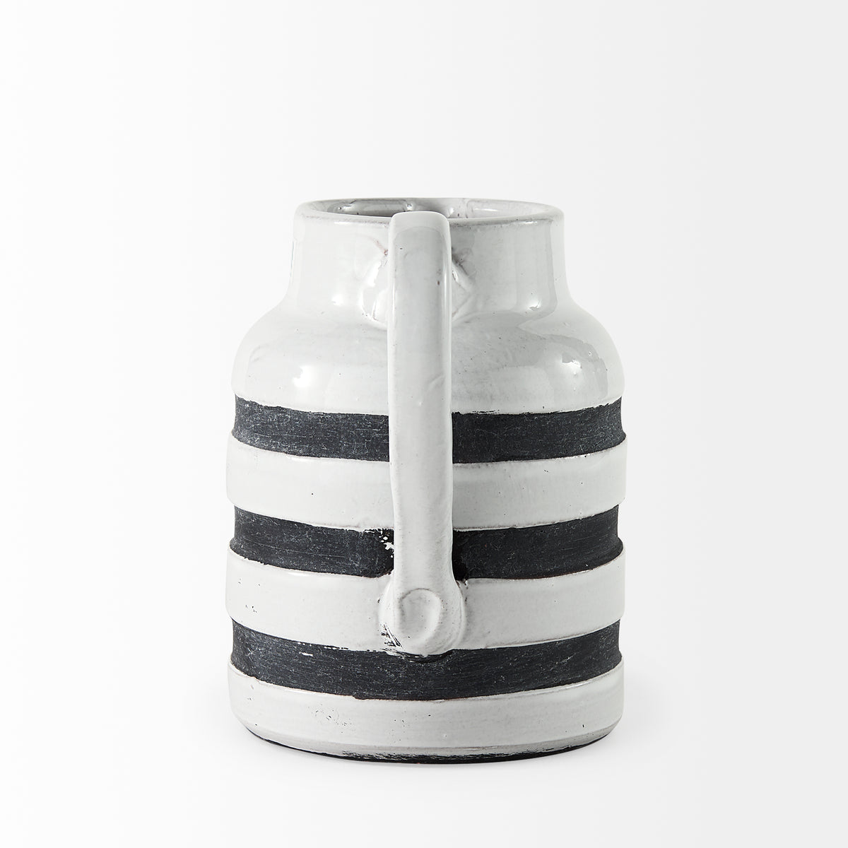 Harmon White/Charcoal Small Ceramic Jug - Ornate Home
