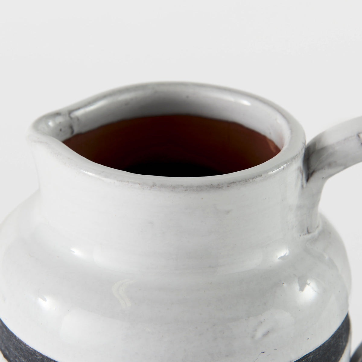 Harmon White/Charcoal Small Ceramic Jug - Ornate Home