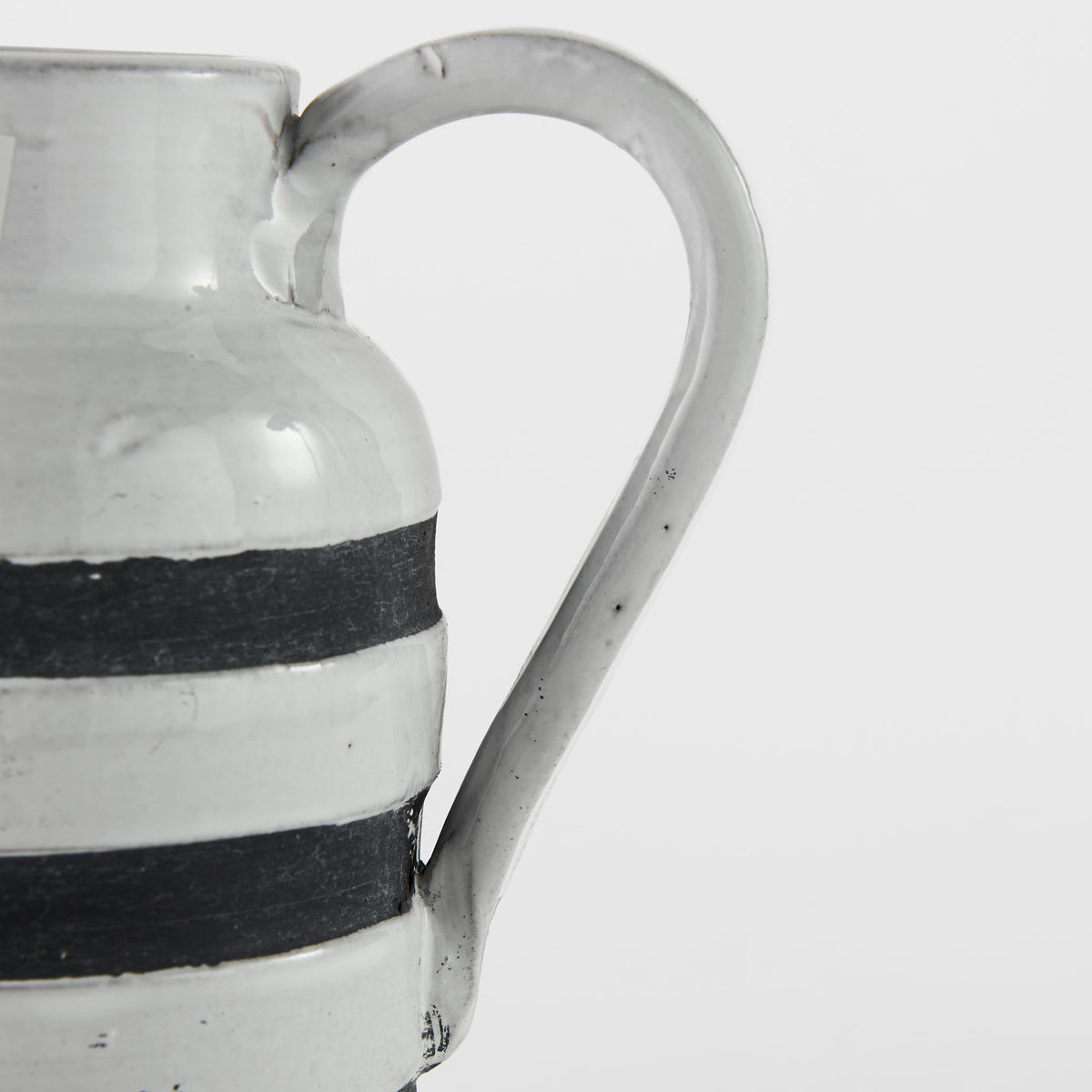 Harmon White/Charcoal Small Ceramic Jug - Ornate Home
