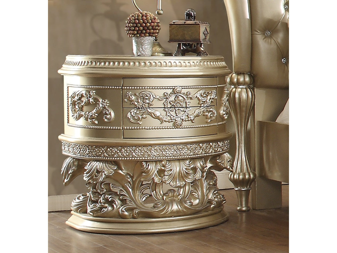 Harmonia Champagne Nightstand / HD-8022 - Ornate Home