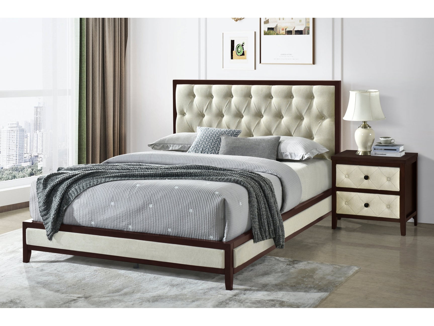 Harmonia Cherry Espresso Queen Platform Bed - Ornate Home