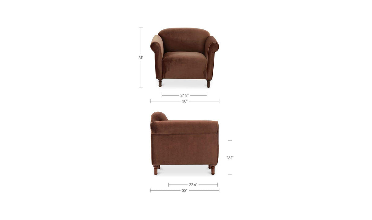 Harmony Blush Faux Mohair Accent Chair - Ornate Home