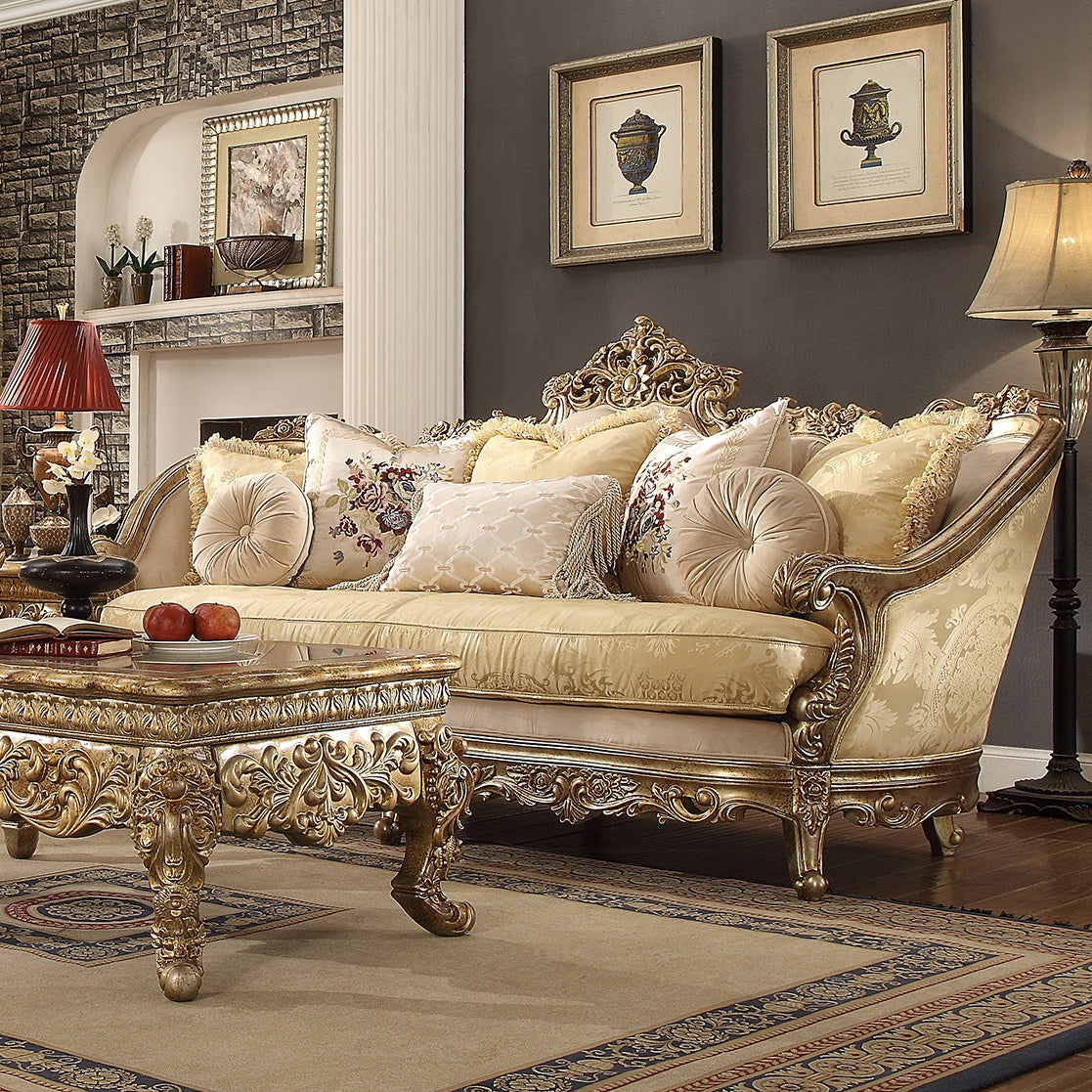 Harmony Gold & Rust Highlights 3pc Living Room Set / HD-2626 - Ornate Home