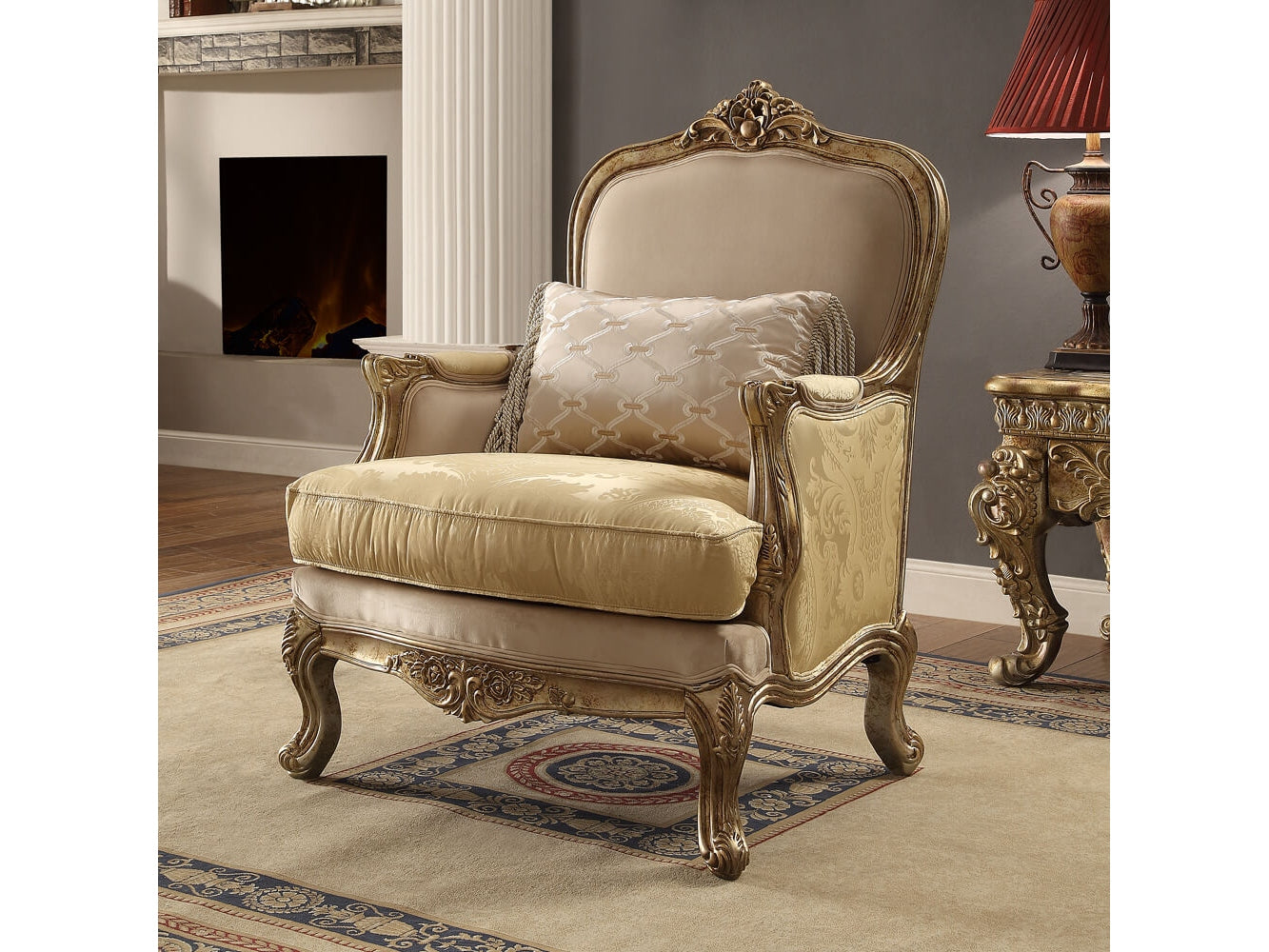 Harmony Gold & Rust Highlights Chair / HD-2626 - Ornate Home