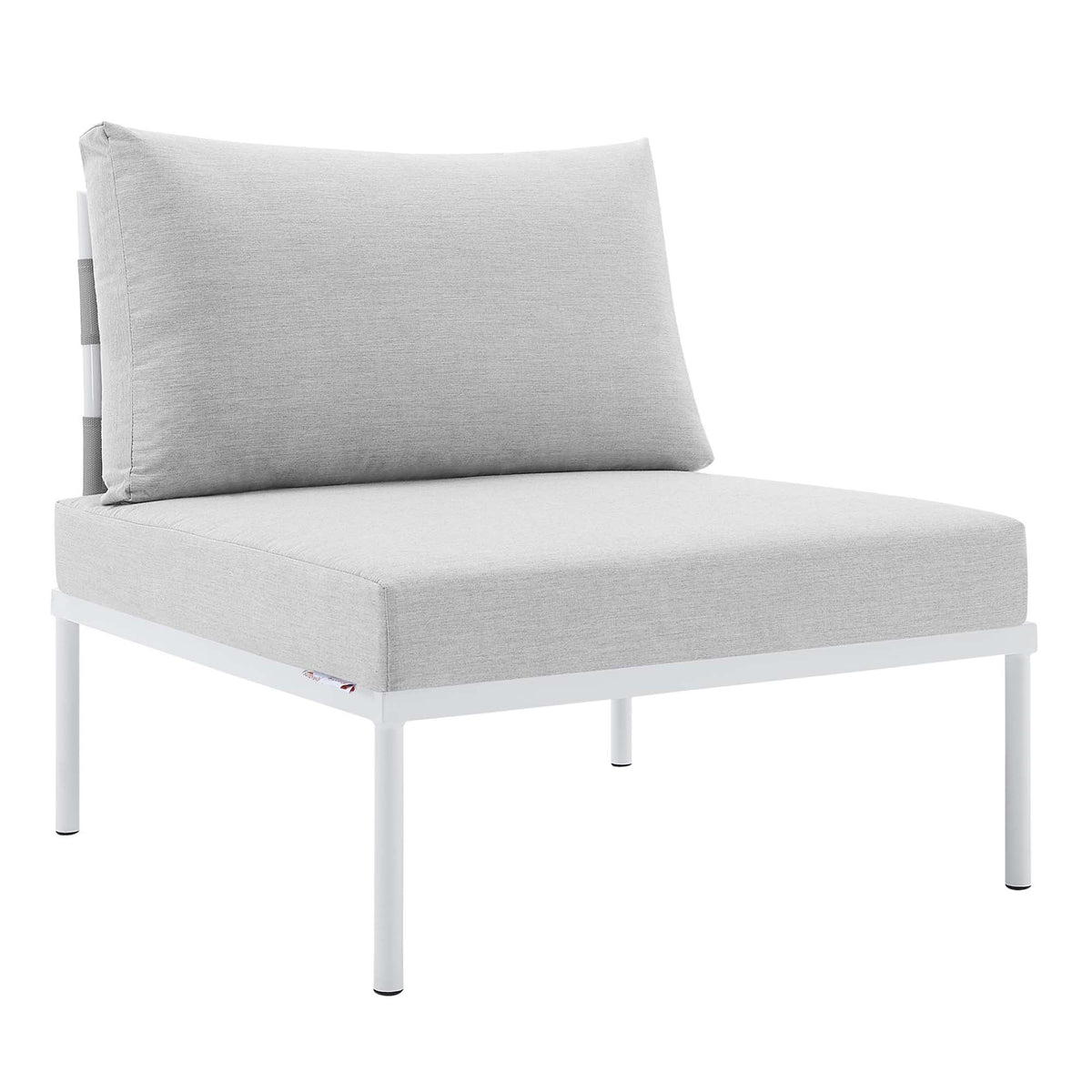 Harmony Gray Sunbrella Outdoor Patio Aluminum Armless Chair - Ornate Home