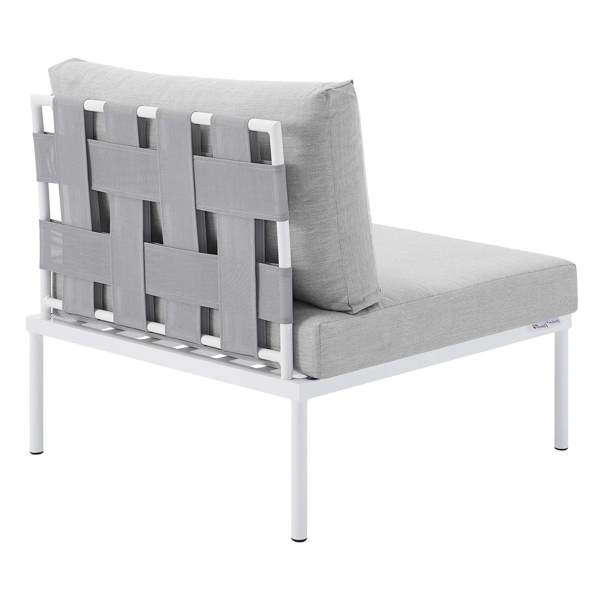 Harmony Gray Sunbrella Outdoor Patio Aluminum Armless Chair - Ornate Home