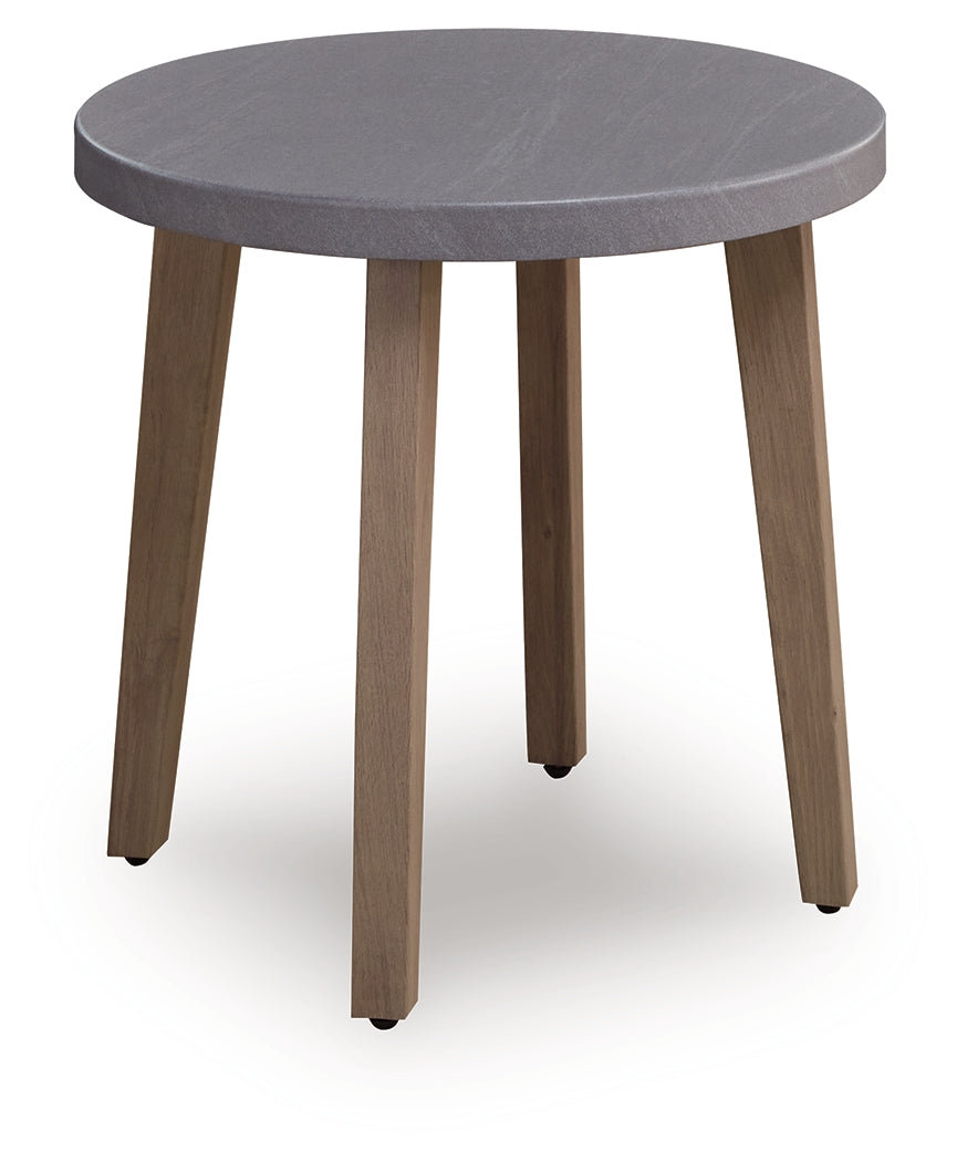 Harmony Headlands Natural/Gray Round End Table - Ornate Home