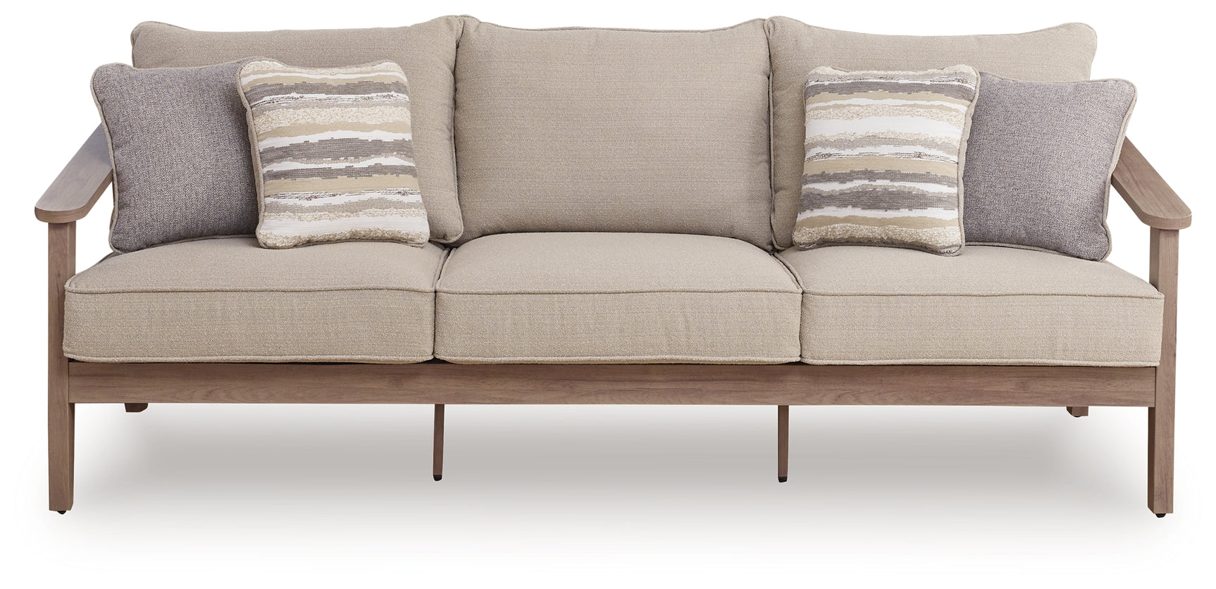 Harmony Headlands Natural/Gray Sofa with Cushion - Ornate Home