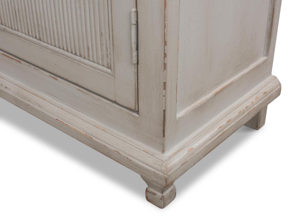 Harper Grey Glass Front Bookcase - Ornate Home