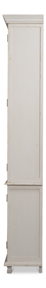 Harper Soft Grey Glass Front Bookcase - Ornate Home